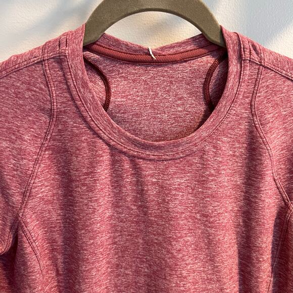Lululemon Heathered Misty Merlot Runderful Long Sleeve Shirt Size 6 - Picture 3 of 9